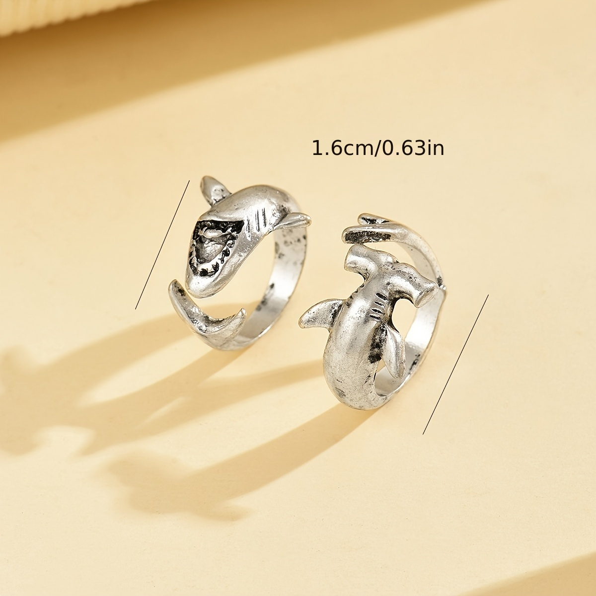 Boho Shark Ring Animal Element Jewelry for Daily Party Accessory